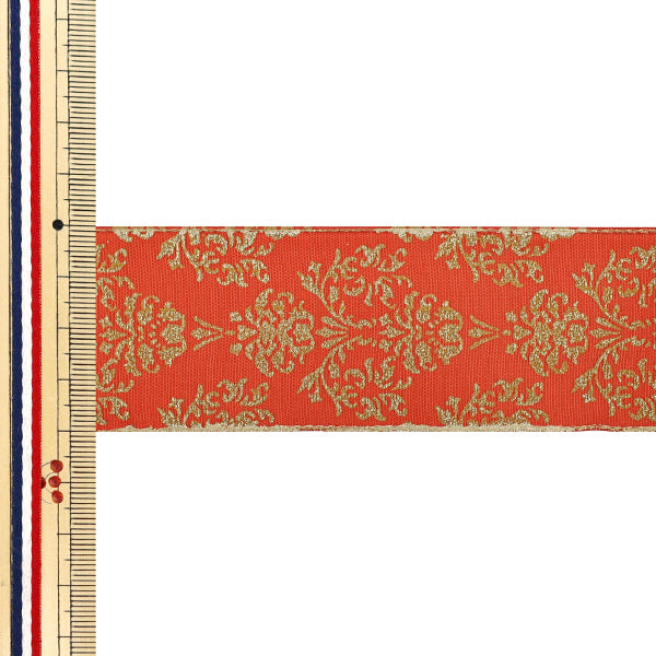 【数量5から】 リボン 『メタリックブリクソン ワイヤー入り 幅約4cm 86番色 3166-086』 AOYAMARIBBON 青山リボン