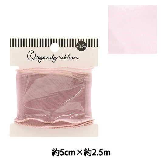 Лента "Лента Oganza, ширина 5 см x длина 2,5 м, розовый или 60" KIYOHARA
