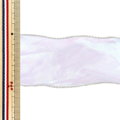 Лента "Aurora Organza лента, золотой край, ширина 5 см x длина 2,3 м, мурасаки Ort-60G" KIYOHARA