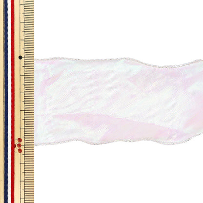 الشريط "Aurora Orgonza Ribbon Silver Edge 5cm Wide x 2.3m طوله USU Pink ORT-60S" KIYOHARA