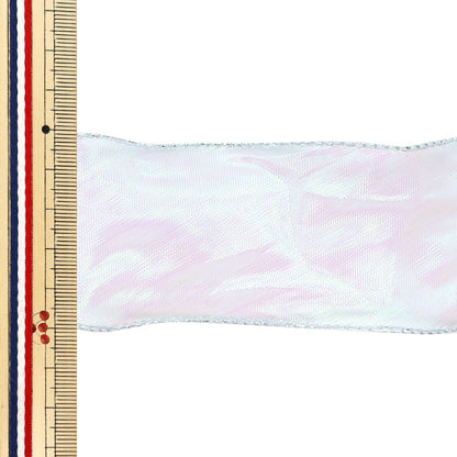 Лента "Aurora Organza лента серебряная края шириной 5 см x 2,3 м длиной Mizuiro Ort-60s" KIYOHARA