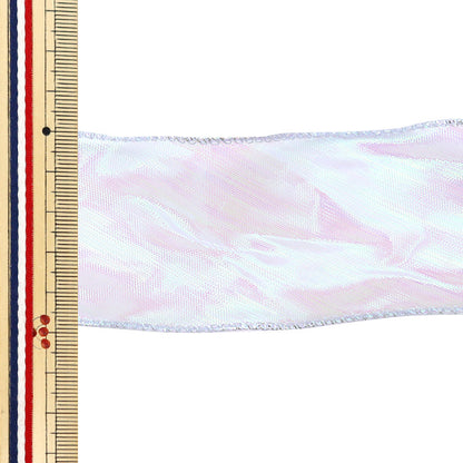 الشريط "Aurora Orgonza Ribbon Silver Edge 5cm Wide x 2.3m طول Murasaki Ort-60s" KIYOHARA