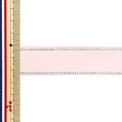 Ribbon "Rhinestone"Ribbon Approx. 25mm wide x 1.5m long Light pink YRC2504-25"