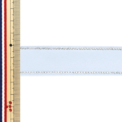 Ribbon "Rhinestone"Ribbon Approx. 25mm wide x 1.5m long Light blue YRC2504-25"