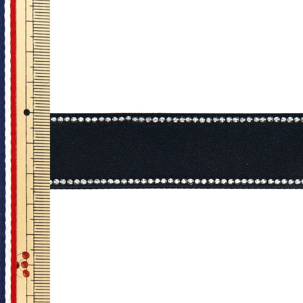 Ribbon "Rhinestone"Ribbon Approx. 25mm wide x 1.5m long Black YRC2504-25"