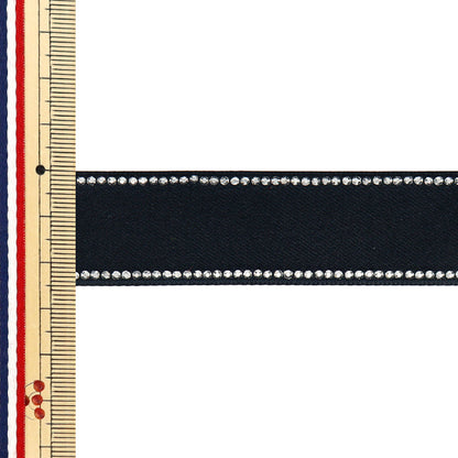 Ribbon "Rhinestone"Ribbon Approx. 25mm wide x 1.5m long Black YRC2504-25"