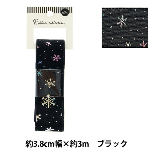 الشريط "طباعة أوغانزا"الشريط ندفة الثلج تقريبا. 38 مم عريض × 3 أمتار أسود طويل yrc2508-38"