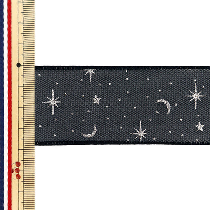 Ruban "Print Oganza"Ruban Nuit étoilée Env. 38 mm de large x 3 m de long Black YRC2509-38"
