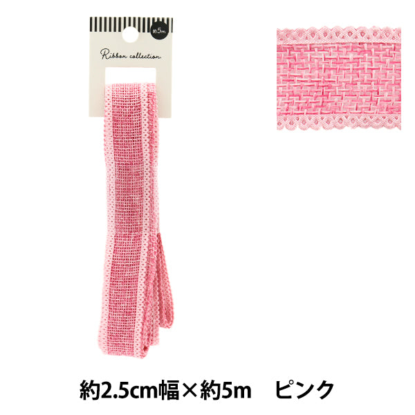 Ruban "Lin comme"Ruban Env. 25 mm de large x 5 m de long rose yrc2516-25"