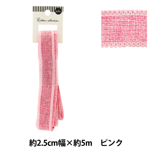 الشريط "الكتان مثل"الشريط تقريبا. 25 مم عريض × 5 أمتار الوردي yrc2516-25"