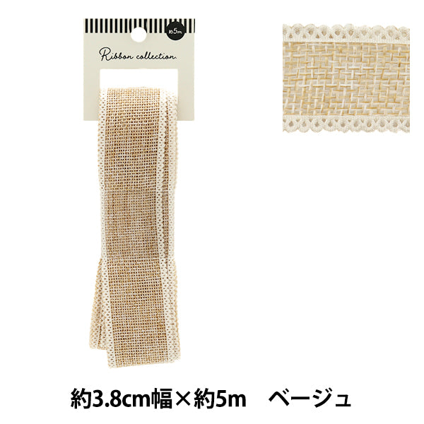 Farbband "Leinen wie"Farbband Ca. 38 mm breit x 5 m lang beige YRC2516-38"