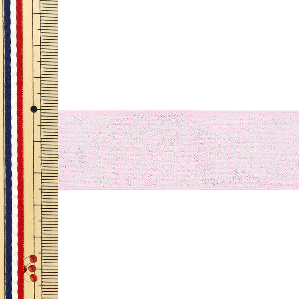 Ruban "métalliqueRuban Env. 25 mm de large x 2 m de long argent rose yrc2503-25"