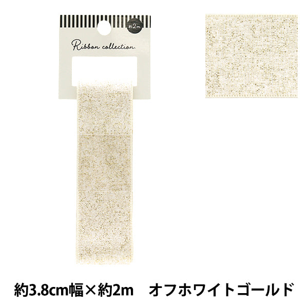 Ruban "métalliqueRuban Env. 38 mm de large x 2 m de long de long yrc2503-38 en or blanc cassé"