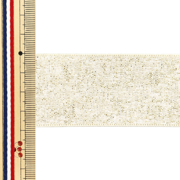 Ruban "métalliqueRuban Env. 38 mm de large x 2 m de long de long yrc2503-38 en or blanc cassé"