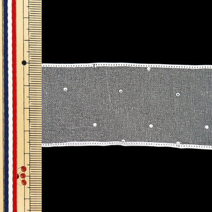 리본 "Rhinestone Organza 리본 약 38mm 너비 x 3m 길이 흰색 YRC2521-38"