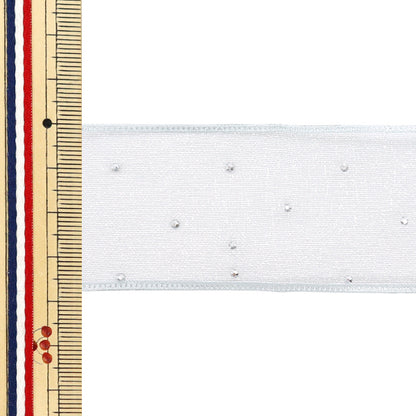 الشريط "Rhinestone Orgonza Ribbon ، حوالي 38 ملم عريض × 3 أمتار ، رمادي YRC2521-38"