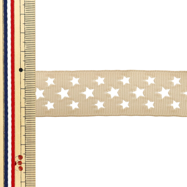 Nastro "Grosgrain"Nastro Star ca. 25 mm di larghezza x 2 m di beige lunghe YRC2510-25"