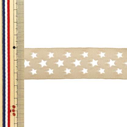 Nastro "Grosgrain"Nastro Star ca. 25 mm di larghezza x 2 m di beige lunghe YRC2510-25"