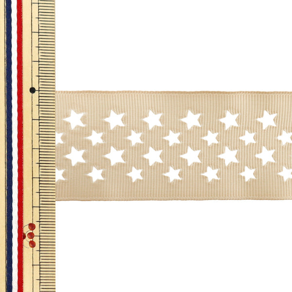 Nastro "Grosgrain"Nastro Star ca. 38 mm di larghezza x 2 m long beige yrc2510-38"