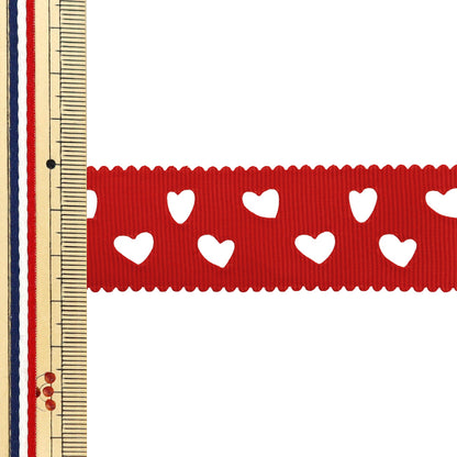 丝带 “ Grosgrain”丝带 心脏大约28mm宽x 2m长红色yrc2511-28"