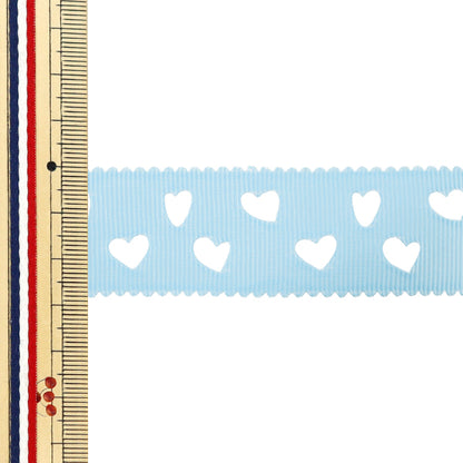 Farbband "Grosgrain"Farbband Herz ca. 28 mm breit x 2 m lang hellblau YRC2511-28"