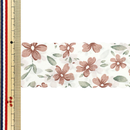 الشريط ``طباعةالشريط زهرة 2025 تقريبا. العرض 38 ملم × الطول 2 متر أبيض أوف وايت × وردي YRC2533-38"