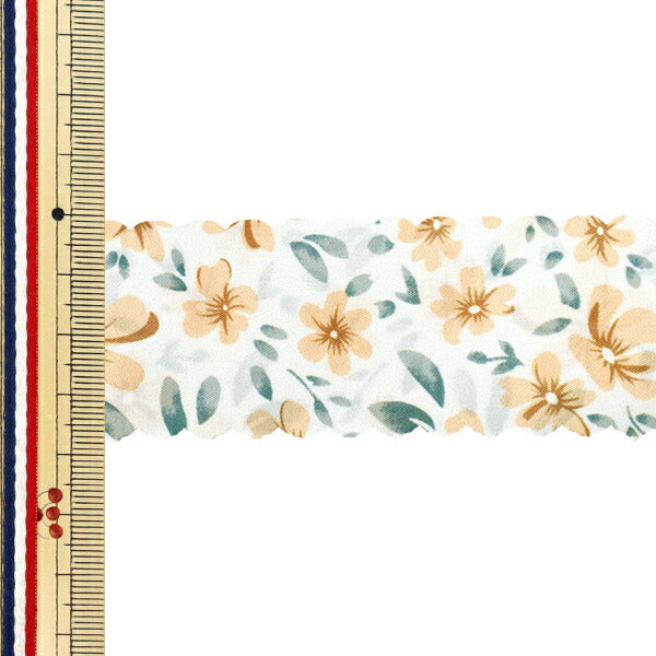 리본 ``인쇄리본 꽃 2025 약폭 38mm x 길이 2m 황백색 x 황색 YRC2533-38"