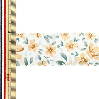 리본 ``인쇄리본 꽃 2025 약폭 38mm x 길이 2m 황백색 x 황색 YRC2533-38"