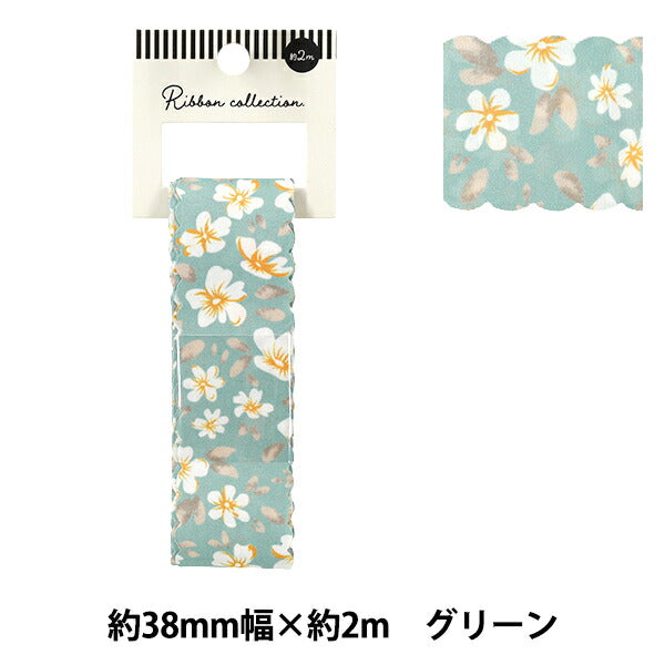 리본 ``인쇄리본 꽃 2025 약폭 38mm x 길이 2m 녹색 YRC2533-38"