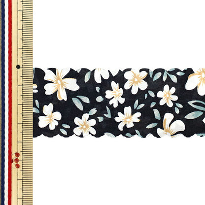 리본 "인쇄"리본 꽃 2025 약. 38mm 폭 x 2m 길이 검은 색 yrc2533-38"