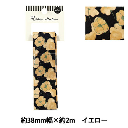 리본 ``인쇄리본 꽃 2025 약폭 38mm x 길이 2m 황색 YRC2537-38"