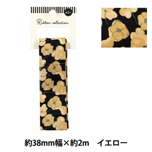 Ruban "Imprimer"Ruban Fleur 2025 Env. 38 mm de large x 2 m de long jaune YRC2537-38"