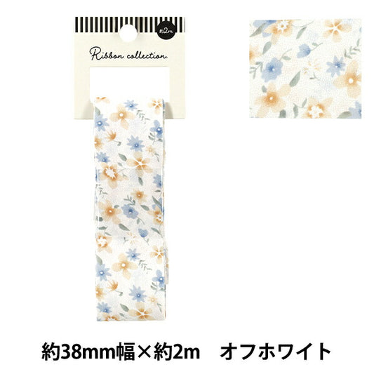 Ruban ``ImprimerRuban Fleur 2025 Environ largeur 38mm x longueur 2m Blanc cassé YRC2538-38"