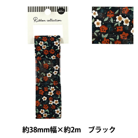 Ruban ``ImprimerRuban Fleur 2025 Env. Largeur 38mm x Longueur 2m Noir YRC2538-38"