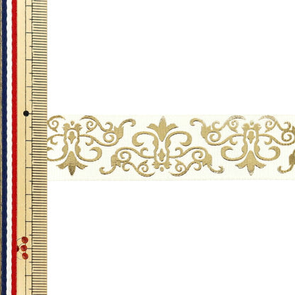 Ruban ``Estampage à la feuilleRuban 2025 Environ largeur 25mm x longueur 3m Blanc cassé YRC2541-25"