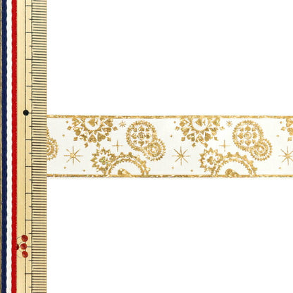 Ruban ``Estampage à la feuilleRuban 2025 Environ largeur 25mm x longueur 3m Blanc cassé YRC2542-25"