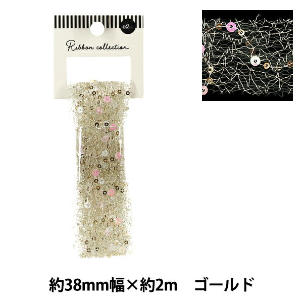 Ruban "Ruban à paillettes 2025 Environ 38 mm de large x 2 m de long, Gold YRC2531-38"