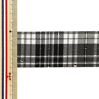 Cinta "Compruebe con pedrería"Cinta 2025 Aprox. ancho 40 mm x largo 2 m Negro YRC2549-40"