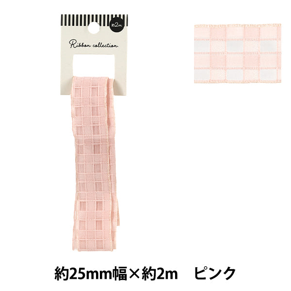 Farbband „Plattierte SpitzeFarbband 2025 Ungefähr Breite 25 mm x Länge 2 m Rosa YRC2553-25"