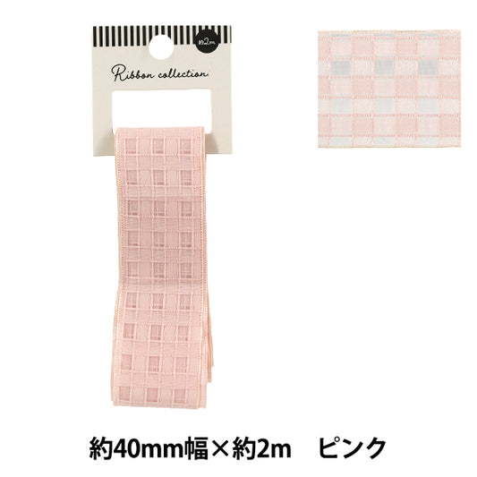 Farbband „Plattierte SpitzeFarbband 2025 Ungefähr Breite 40 mm x Länge 2 m Rosa YRC2553-40"