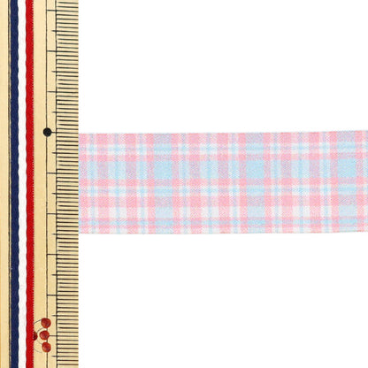 리본 ``컬러풀한 체크리본 2025년경 가로 25mm x 세로 2m 2차색 YRC2554-25"