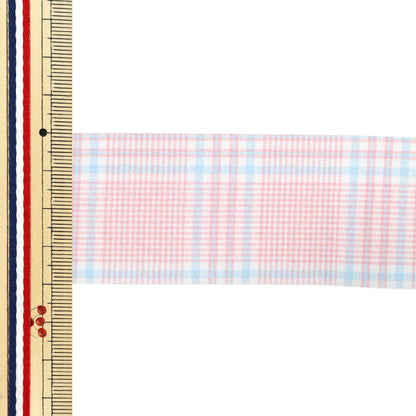 리본 ``컬러풀한 체크리본 2025년경 가로 40mm x 세로 2m 1차색 YRC2554-40"