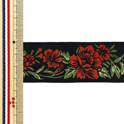 絲帶 『提花布絲帶 2025约宽33mm×长2m红色YRC2555-33"