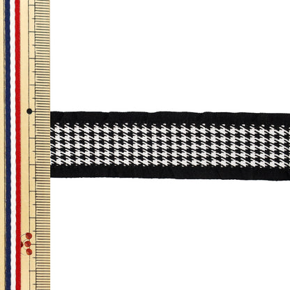 Ribbon "Houndstoothpattern rufflesRibbon 2025 Black Approx. Width 25mm x Length 2m YRC2550-25”