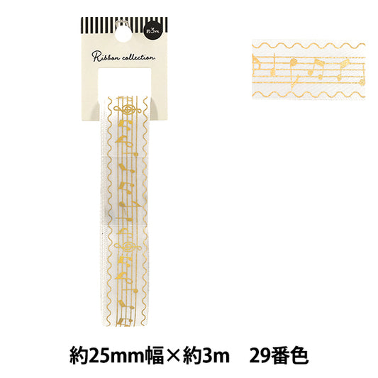 絲帶 "烫金絲帶 2026约宽25mm×长3m五线谱29号色YR-PIN-001”