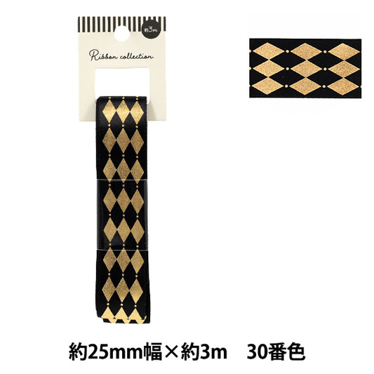 絲帶 "烫金絲帶 2026约宽25mm×长3m钻石检查30号色YR-PIN-003