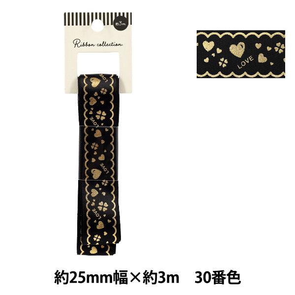 絲帶 "烫金絲帶 2026约宽25mm×长3m三叶草心30号色YR-PIN-006”