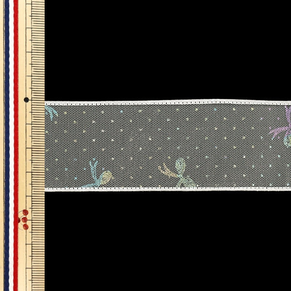 리본 "반짝이리본 리본무늬 약 폭 38mm×길이 2m 화이트 YRC2623-38"