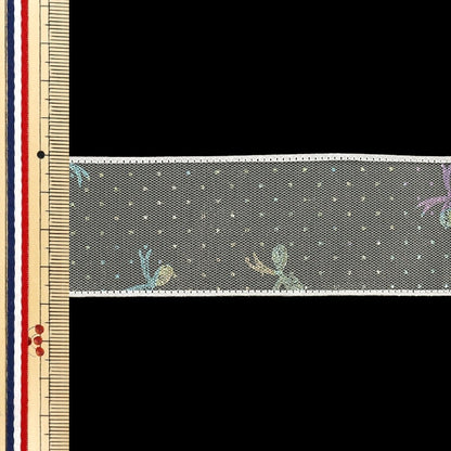 리본 "반짝이리본 리본무늬 약 폭 38mm×길이 2m 화이트 YRC2623-38"