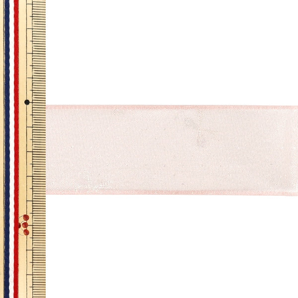 리본 "반짝이리본 리본무늬 약 폭 38mm×길이 2m 핑크 YRC2623-38"